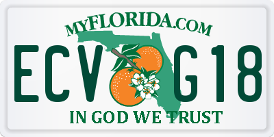 FL license plate ECVG18