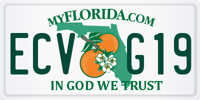 FL license plate ECVG19