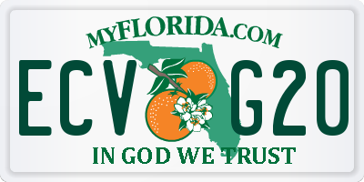 FL license plate ECVG20