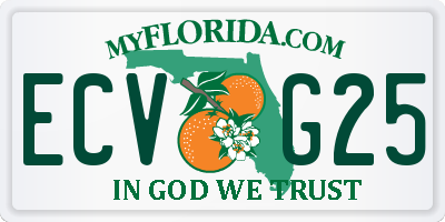 FL license plate ECVG25