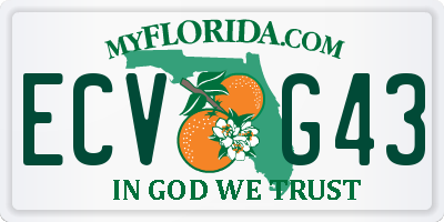 FL license plate ECVG43