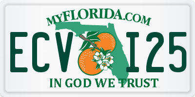 FL license plate ECVI25