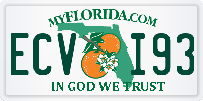 FL license plate ECVI93