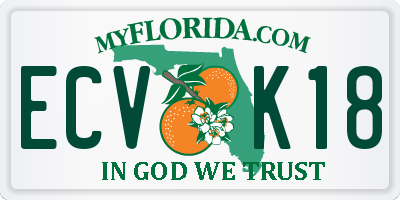 FL license plate ECVK18