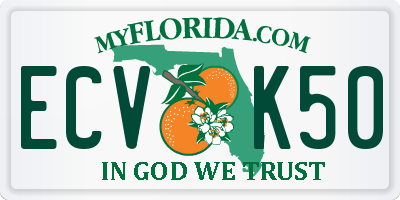 FL license plate ECVK50
