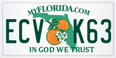 FL license plate ECVK63