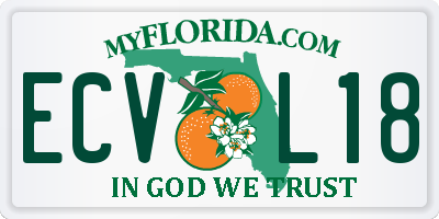 FL license plate ECVL18