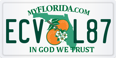 FL license plate ECVL87