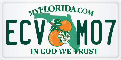 FL license plate ECVM07