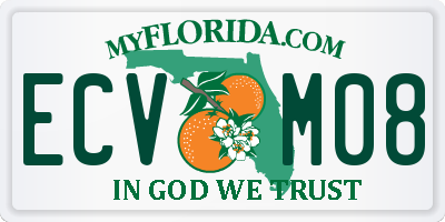 FL license plate ECVM08