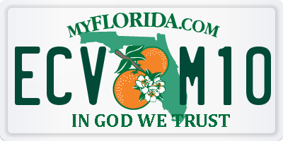 FL license plate ECVM10