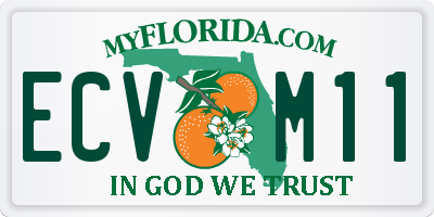 FL license plate ECVM11
