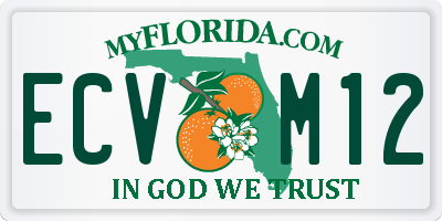 FL license plate ECVM12