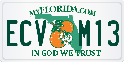 FL license plate ECVM13