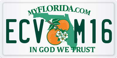 FL license plate ECVM16