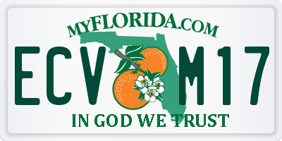 FL license plate ECVM17