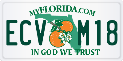 FL license plate ECVM18