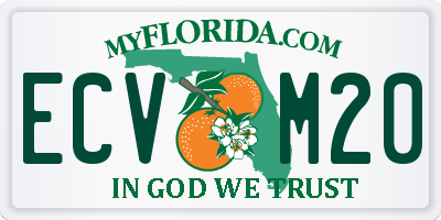 FL license plate ECVM20