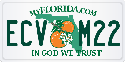 FL license plate ECVM22