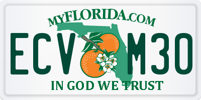 FL license plate ECVM30