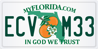 FL license plate ECVM33