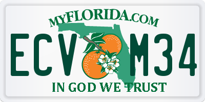 FL license plate ECVM34