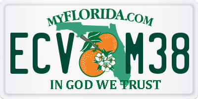 FL license plate ECVM38