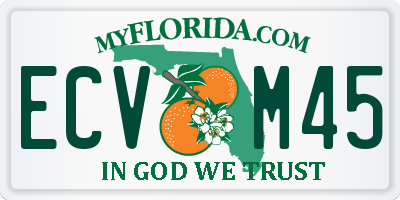 FL license plate ECVM45