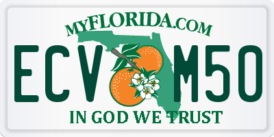 FL license plate ECVM50