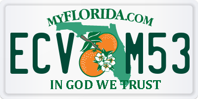 FL license plate ECVM53