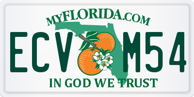 FL license plate ECVM54