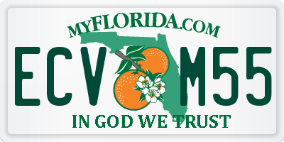 FL license plate ECVM55