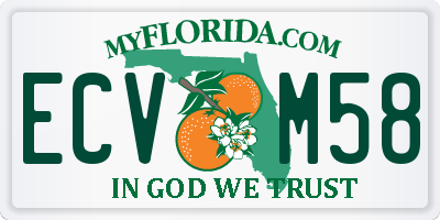 FL license plate ECVM58