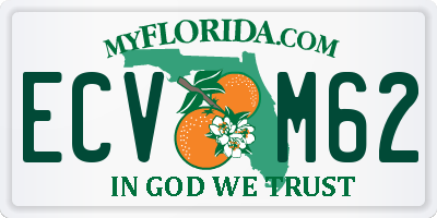 FL license plate ECVM62