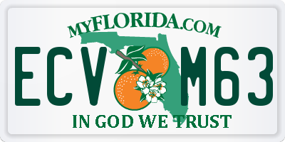 FL license plate ECVM63