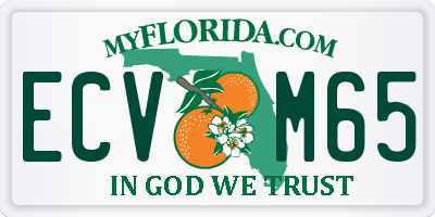 FL license plate ECVM65