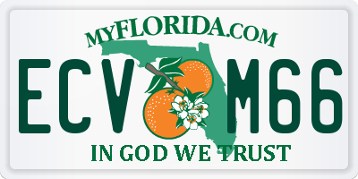 FL license plate ECVM66