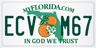 FL license plate ECVM67