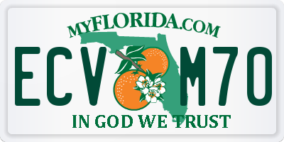 FL license plate ECVM70