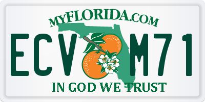 FL license plate ECVM71