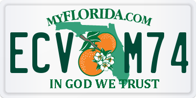FL license plate ECVM74