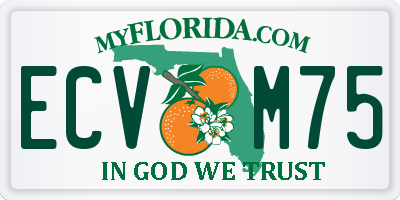 FL license plate ECVM75