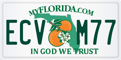 FL license plate ECVM77