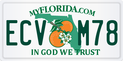 FL license plate ECVM78