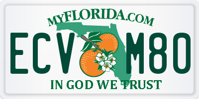 FL license plate ECVM80