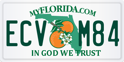 FL license plate ECVM84
