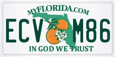 FL license plate ECVM86