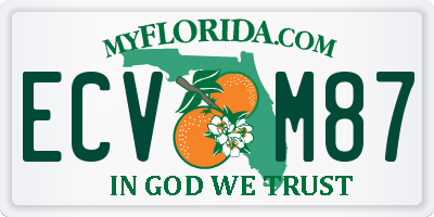 FL license plate ECVM87