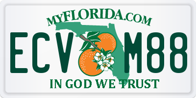 FL license plate ECVM88