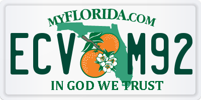 FL license plate ECVM92